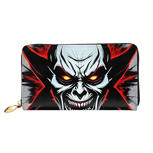 Red and Black Evil Ghost Damen Lange Geldbörse & Reißverschluss Geldbörse Multi-Karten-Organizer 7,48 x 4,13 Zoll (ca. 19 x 10,5 cm), Schwarz , Einheitsgröße von AthuAh