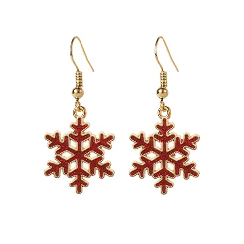Weihnachtliche Schneeflocken-Ohrringe für Damen, glitzernde Schneeflocken-Ohrringe, bunte Winter-Ohrringe, Weihnachtsschmuck, NO, Metall, Kein Edelstein von Atiptu