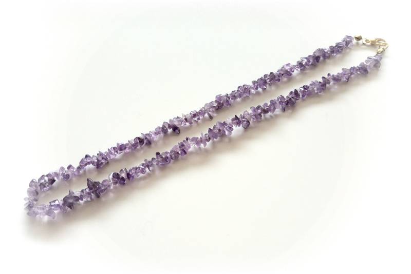 Amethyst 43 cm Bis 45, 5 Splitterkette, Schmuck, Heilsteinschmuck, Edelsteinschmuck von Atisociety