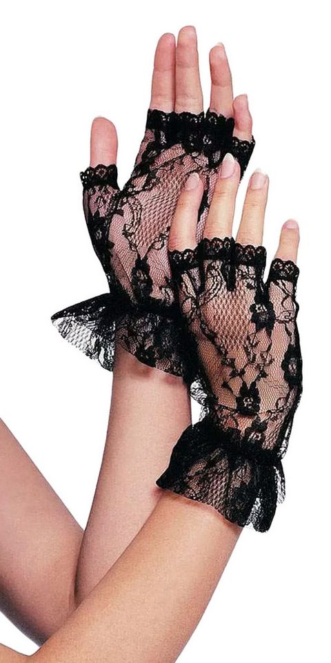 Atixo Abendhandschuhe Spitzenhandschuhe kurz Abendhandschuhe Rüschen Fingerlose Handschuhe von Atixo