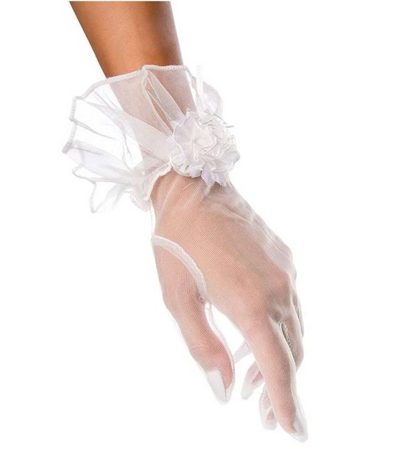 Atixo Abendhandschuhe Tüll-Handschuhe Abendhandschuhe Hochzeithandschuhe kurz von Atixo
