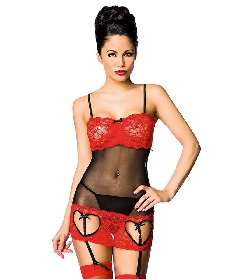 Atixo Negligé Negligee aus Netz und Spitze Chemise inkl. String Dessous Atixo Negligé Negligee aus Netz und Spitze Chemise inkl. String Dessous von Atixo