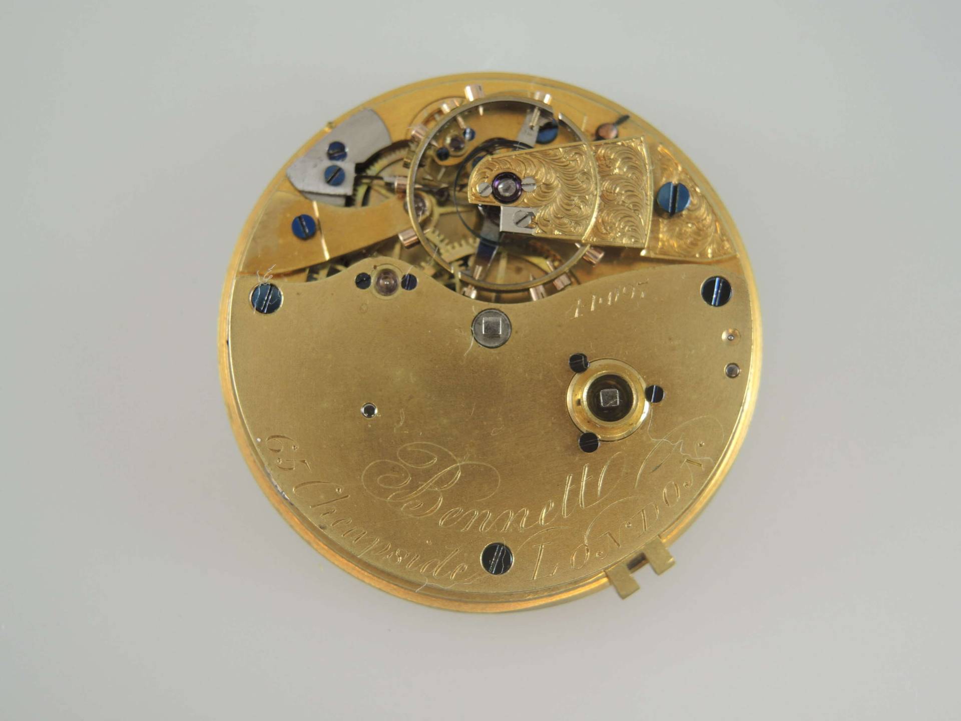 Spring Detent Chronometer Taschenuhr Uhrwerk Von Bennett C1880 von AtlamWatches