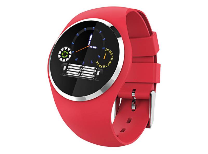 Atlanta Multifunktionsuhr Fitness Tracker, rot, mit rundem Farbdisplay von Atlanta