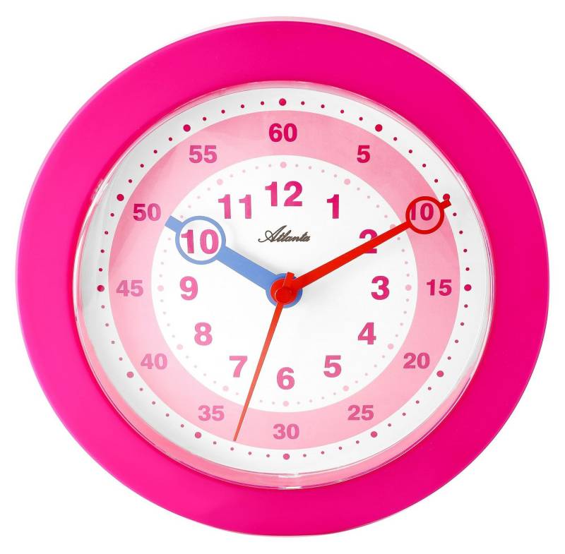 Atlanta Quarzuhr 4481 Atlanta Wanduhr für Kinder, pink, Ø 22,5 cm von Atlanta