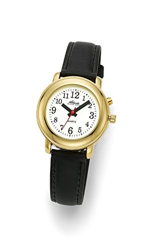 Sprechende Armbanduhr mit Zeitansage für Damen Uhr Gold - 8916-9 von Atlanta