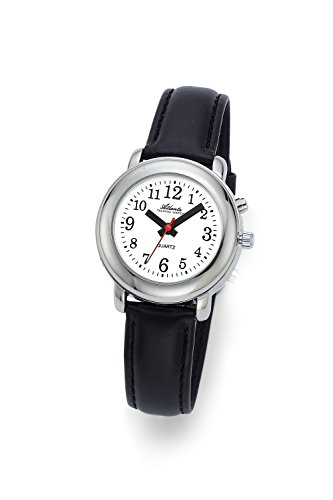 Sprechende Armbanduhr Damenuhr mit Zeitansage in Silber - 8916-19 von Atlanta
