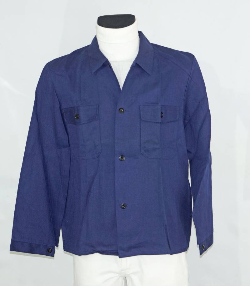 Dunkelblaue Arbeitskleidung Mantel Unisex Chore Arbeiter Taste Jacke Für Die Gartenarbeit. Markierte Größe 52 von AtlanticCo