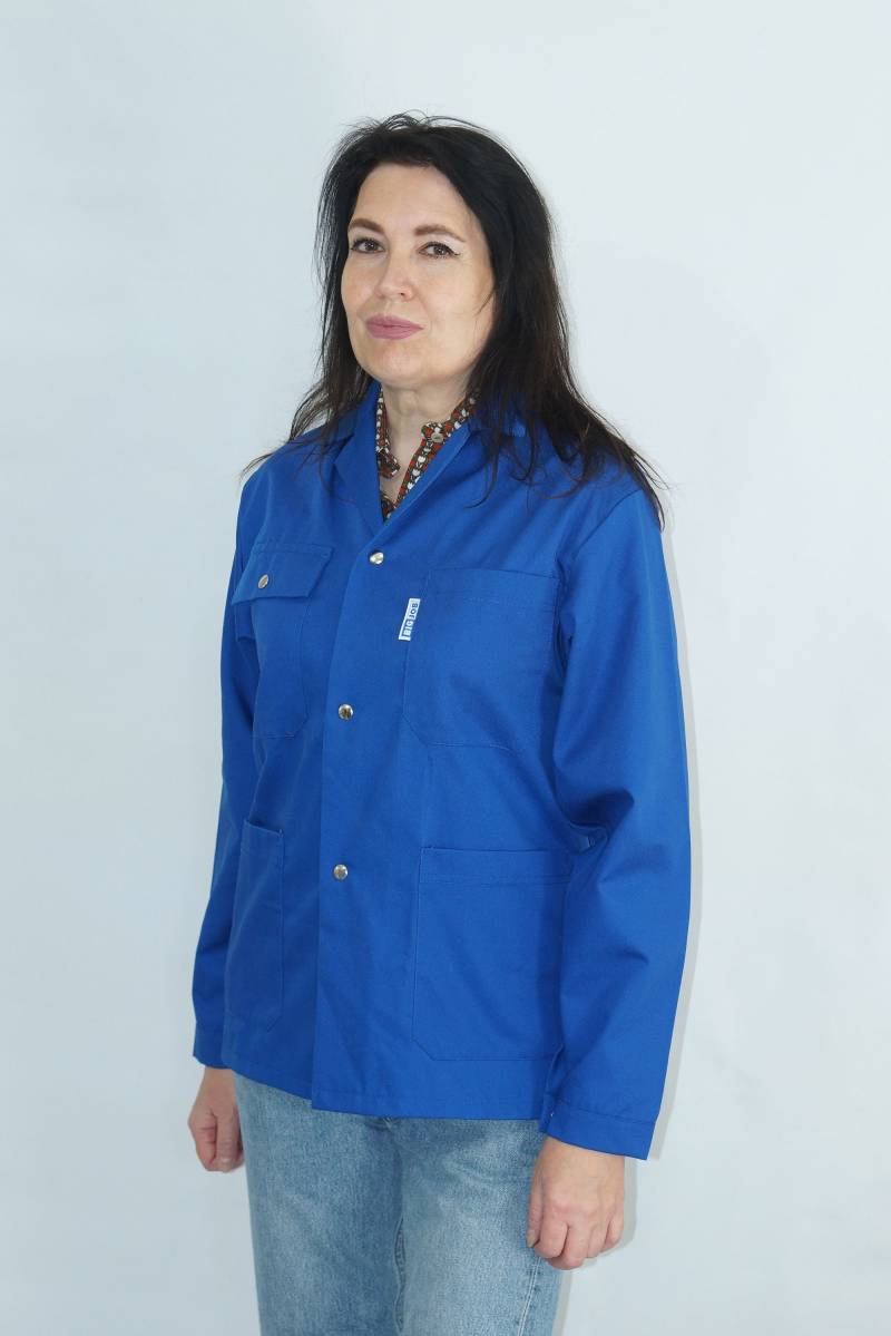 Vintage Blue Workwear Arbeitsmantel Unisex Chore Arbeiter Jacke Chore Leichte Für Die Gartenarbeit. Ausgewiesene Größe Xs von AtlanticCo