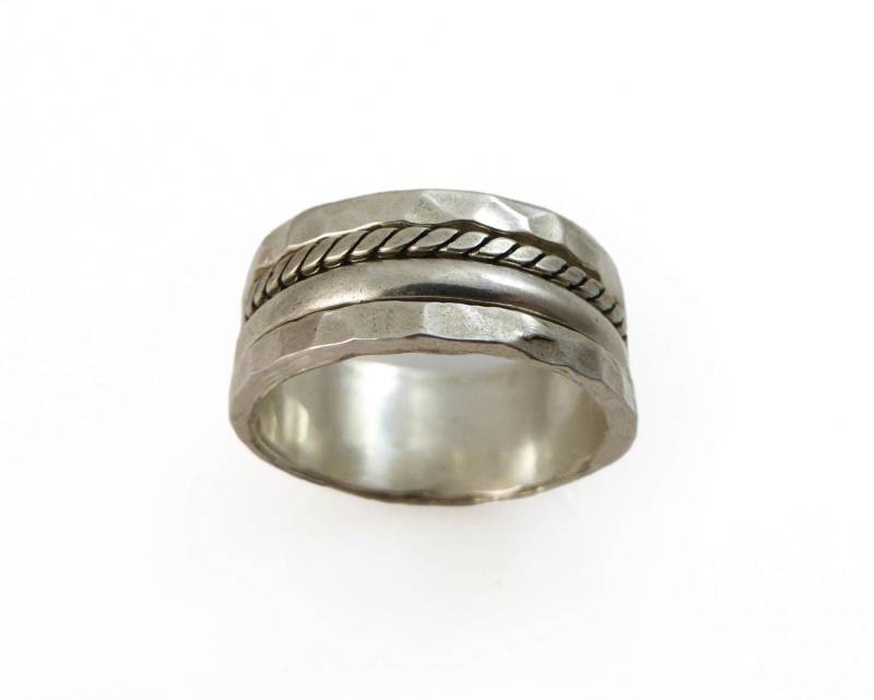 Sorgenring, Meditationsring, Spinnerring Aus Silber. Unisex Spinner Ring. Breites Spinnerband. Herren Ehering. Herrenring von AtlanticSun