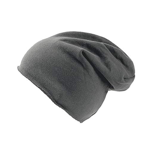Atlantis Brooklin Raw Edge Jersey Beanie Mütze (Einheitsgröße) (Dunkelgrau) von Atlantis