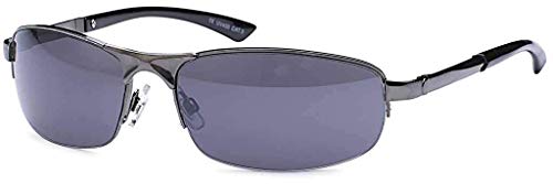 Tclothing Kleine ovale Herren Sonnenbrille Edelstahl-Sonnenbrille UV400 Filter- Im Set mit Etui (anthrazitfarben) von Atlantis