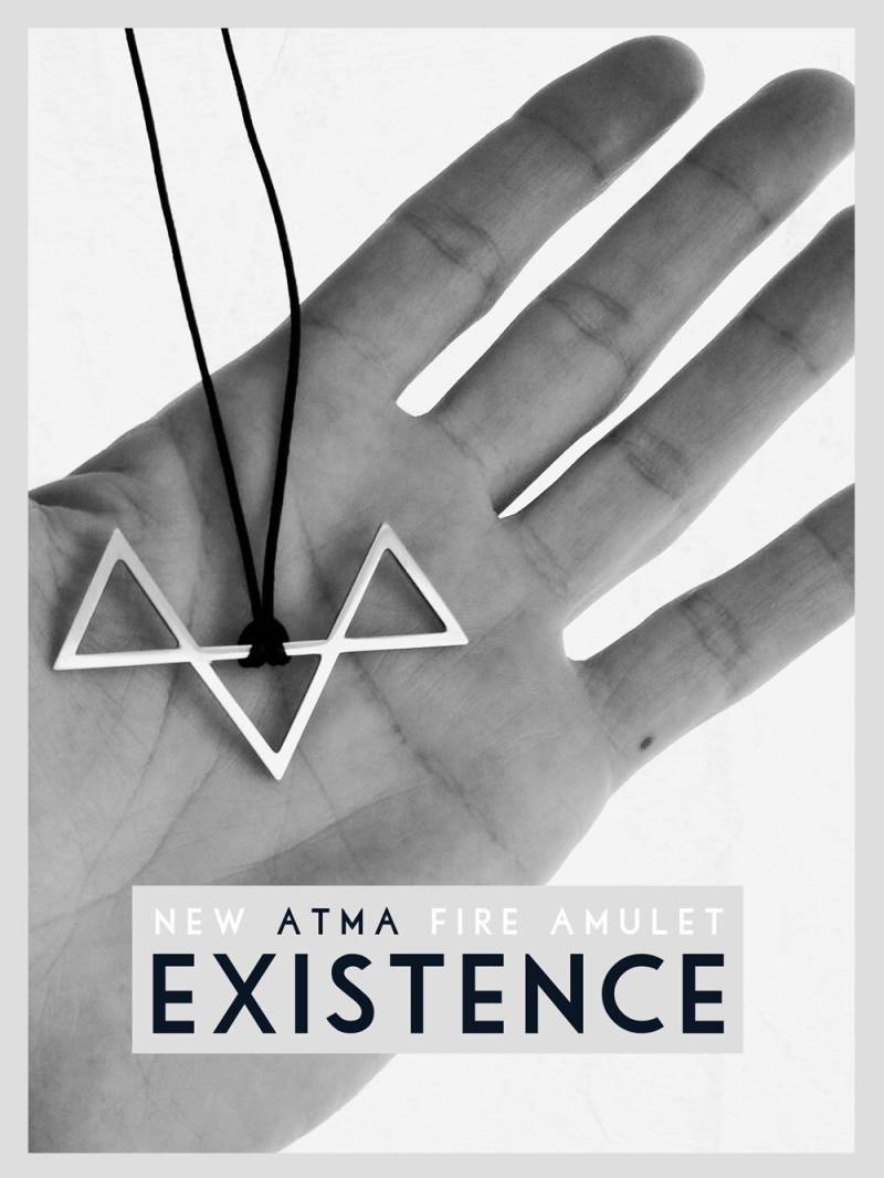Atma Existence Unisex Silber Anhänger/Kette Amulett Feuer von AtmaIsSpace