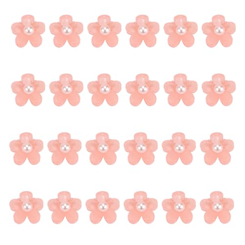 Atoden Mini-Blumen-Haarspangen, kleine Haarklammern, 24 Stück, kleine Clips für Haar, Perlen, Blumen-Haarklammern für dünnes feines Haar, Mini-Kiefer-Clips für Damen und Mädchen von Atoden
