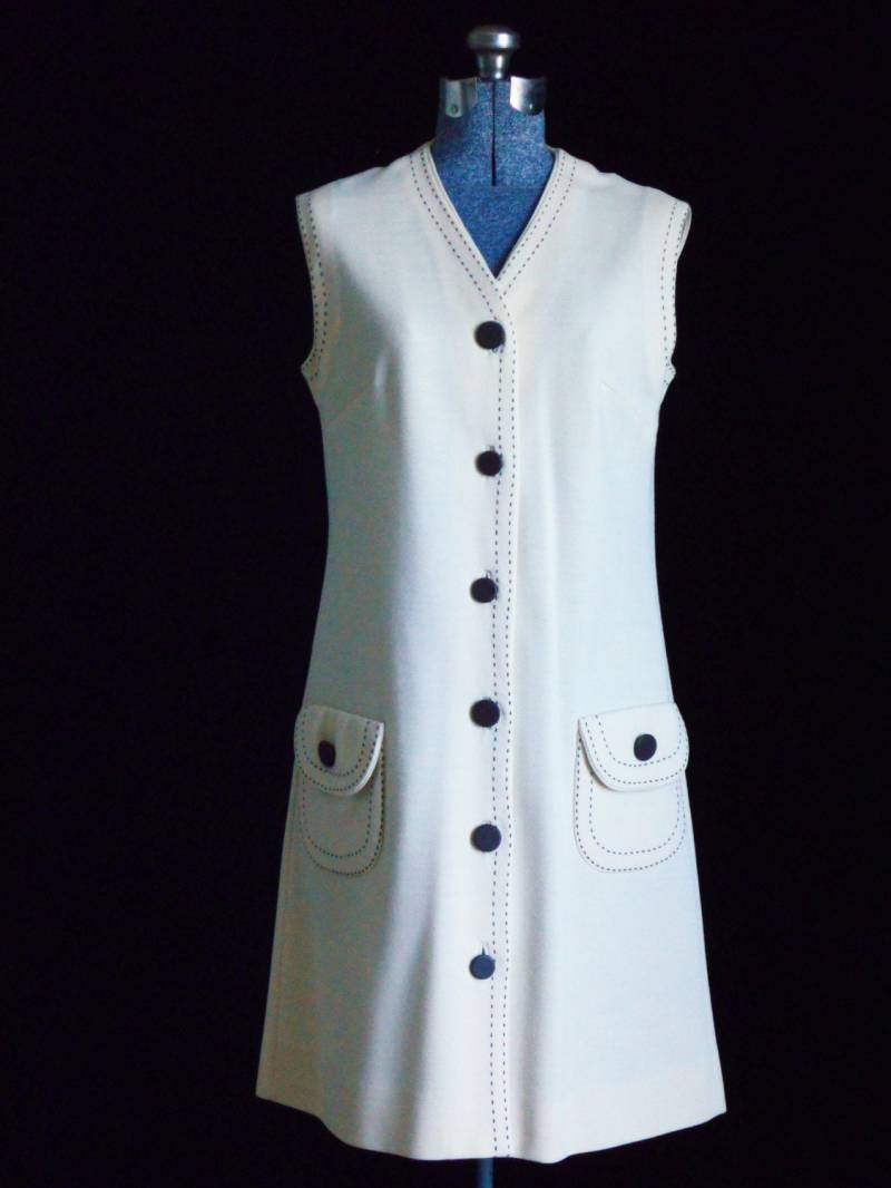 Vintage Kleid 1960Er Jahre Mod Creme Farbe Wollkleid By "Butte Knit" 60Er Ärmelloses Kleidung Vintage Kleid 1960Er Jahre Mod Creme Farbe Wollkleid By "Butte Knit" 60Er Ärmelloses Kleidung von AtomicKittenRetro