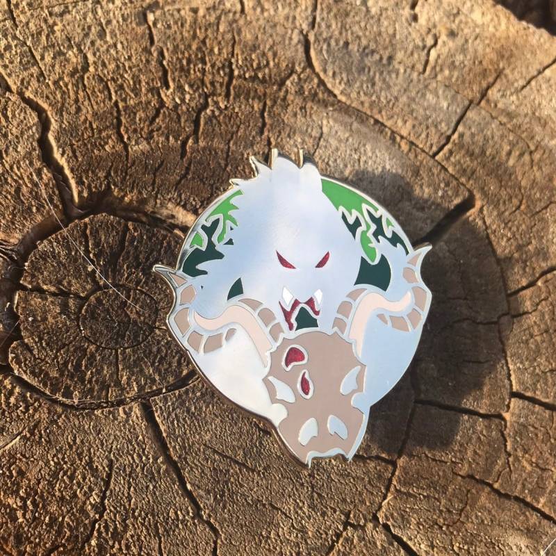 Chupacabra Emaille Pin Punrotgold Totenkopf Jugendstil von AtomicPixies