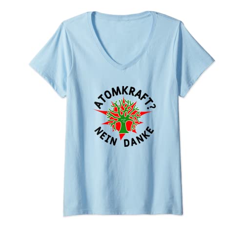 Damen Atomkraft? Nein Danke T-Shirt mit V-Ausschnitt von Atomkraft Nein Danke Club