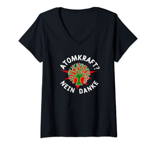 Damen Atomkraft? Nein Danke T-Shirt mit V-Ausschnitt Damen Atomkraft? Nein Danke T-Shirt mit V-Ausschnitt von Atomkraft Nein Danke Club