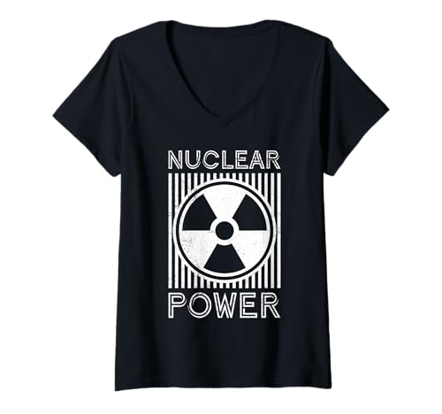 Damen Atom Energie NUCLEAR POWER NUCLEAR ENERGY Lustig Aktivist T-Shirt mit V-Ausschnitt Damen Atom Energie NUCLEAR POWER NUCLEAR ENERGY Lustig Aktivist T-Shirt mit V-Ausschnitt von Atomkraft TShirt Atom Energie Kernkraft Aktivist