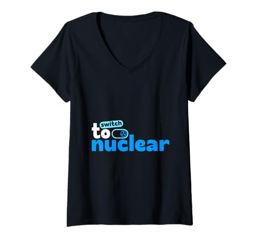 Damen Atomkraft Energie NUCLEAR POWER Lustiges Atom Energie T-Shirt mit V-Ausschnitt Damen Atomkraft Energie NUCLEAR POWER Lustiges Atom Energie T-Shirt mit V-Ausschnitt von Atomkraft TShirt Atom Energie Kernkraft Aktivist