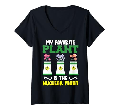 Damen Atomkraft MY FAVORITE PLANT IS NUCLEAR PLANT Atom Energie T-Shirt mit V-Ausschnitt Damen Atomkraft MY FAVORITE PLANT IS NUCLEAR PLANT Atom Energie T-Shirt mit V-Ausschnitt von Atomkraft TShirt Atom Energie Kernkraft Aktivist