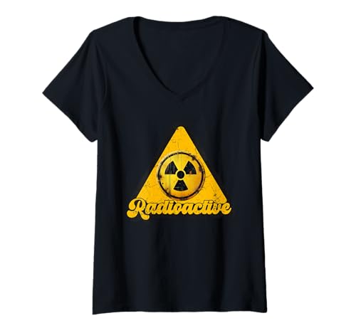 Damen Atomkraft RADIOACTIVE Atomkraft T-Shirt mit V-Ausschnitt Damen Atomkraft RADIOACTIVE Atomkraft T-Shirt mit V-Ausschnitt von Atomkraft TShirt Atom Energie Kernkraft Aktivist