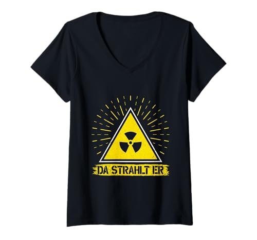 Damen Kernkraft Aktivist NUCLEAR ENERGY ENTHUSIAST Atomkraft T-Shirt mit V-Ausschnitt von Atomkraft TShirt Atom Energie Kernkraft Aktivist