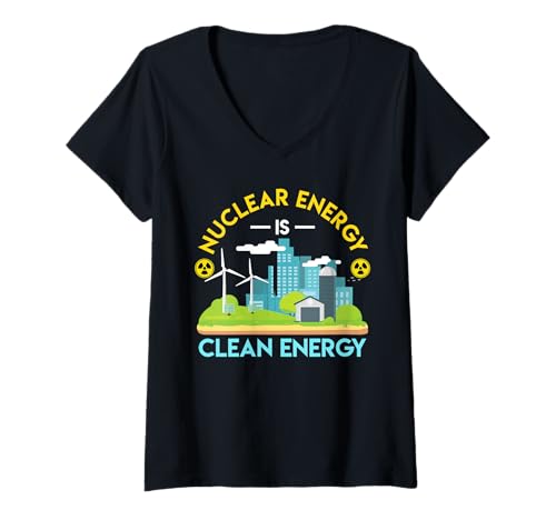 Damen Kernkraft Aktivist NUKLEAR ENERGIE SAUBERER PLANET Atomkraft T-Shirt mit V-Ausschnitt Damen Kernkraft Aktivist NUKLEAR ENERGIE SAUBERER PLANET Atomkraft T-Shirt mit V-Ausschnitt von Atomkraft TShirt Atom Energie Kernkraft Aktivist