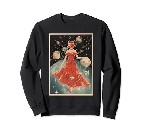 Atompunk Damen Sternenkleid Planeten Weltraum Sweatshirt von Atompunk Space Sci Fi Designs