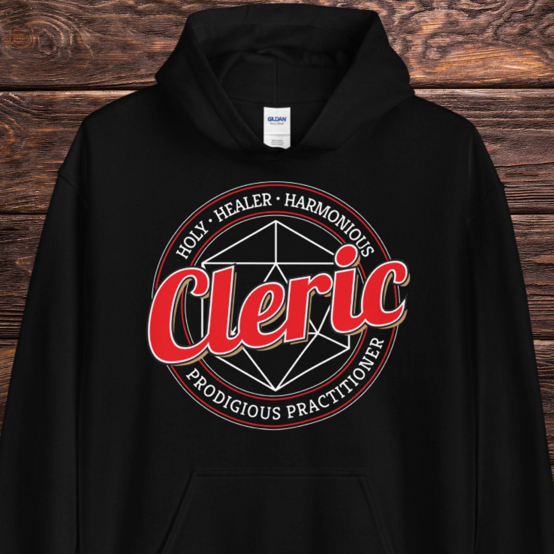 D & Kleriker Hoodie, Dungeons Und Dragons Kapuzen-Sweatshirt Für Männer Oder Frauen, Geschenk Spieler, Bequemer Charakter Pullover von AtomzFamilyGaming