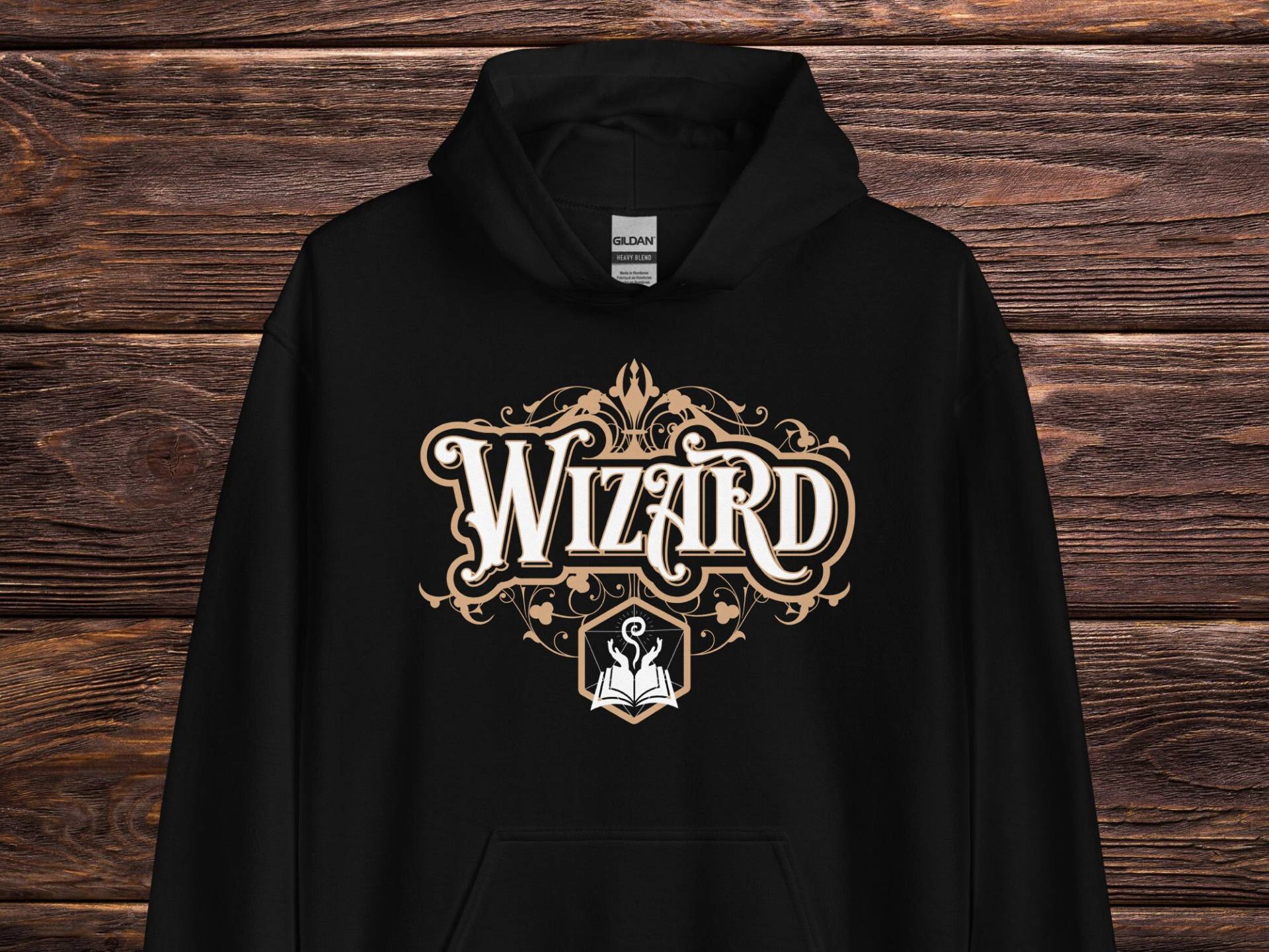 D & Magier Hoodie, Vintage Schriftart Dungeons Und Drachen Kapuzen-Sweatshirt Für Männer Oder Frauen, Dnd Geschenk Spieler, Charakter Pullover von AtomzFamilyGaming