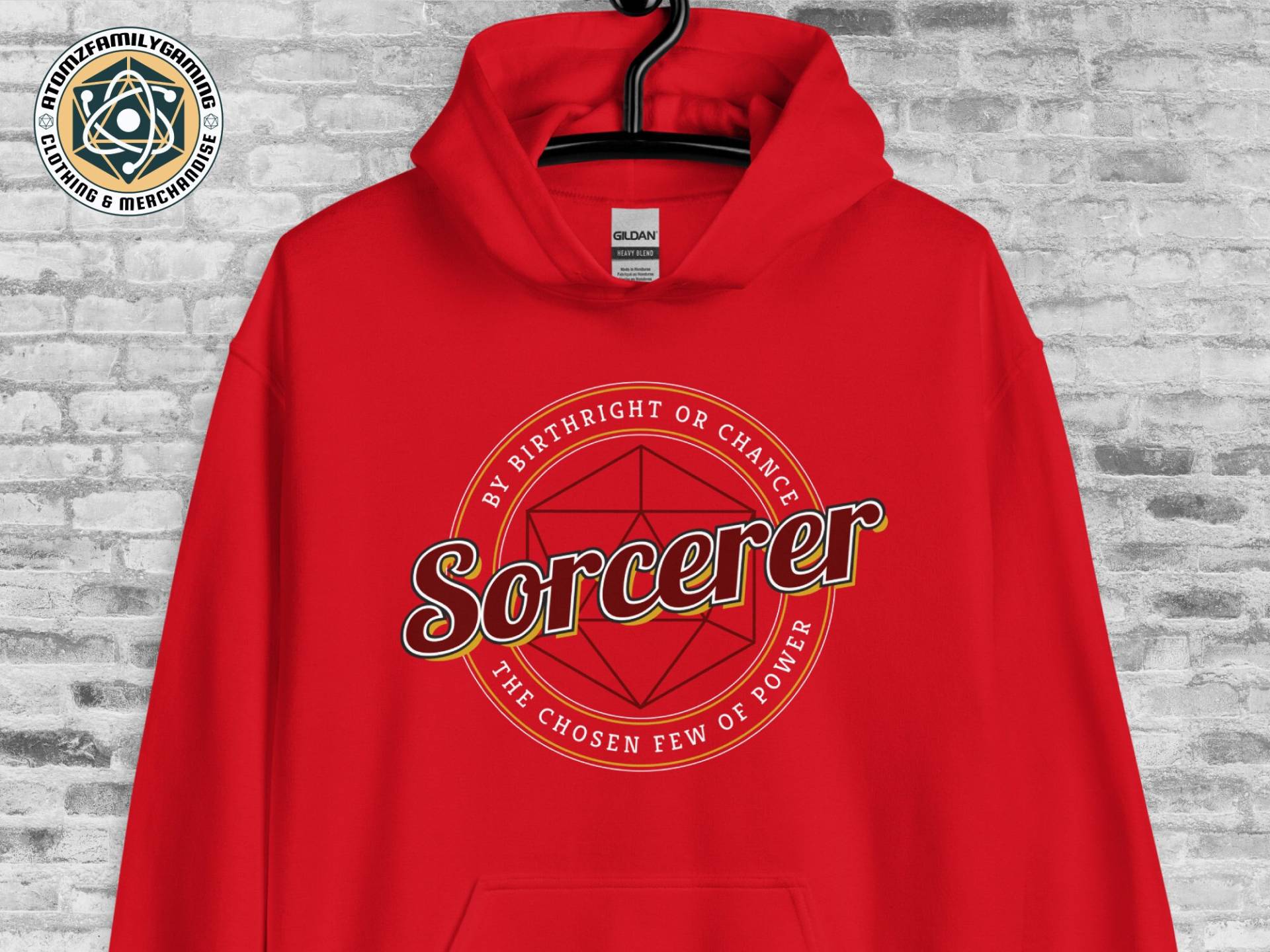 D & Sorcerer Hoodie, Dungeons & Dragons Hooded Sweatshirt Für Männer Oder Frauen, Dnd Geschenk Spieler, Comfy Und Character Pullover von AtomzFamilyGaming