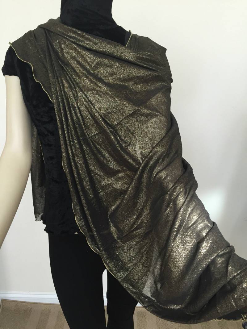Gold Lame Netzschal. Glitzernde Wickelschals Für Damen. Abendschals. Elegante Schiere Schals von Atooda