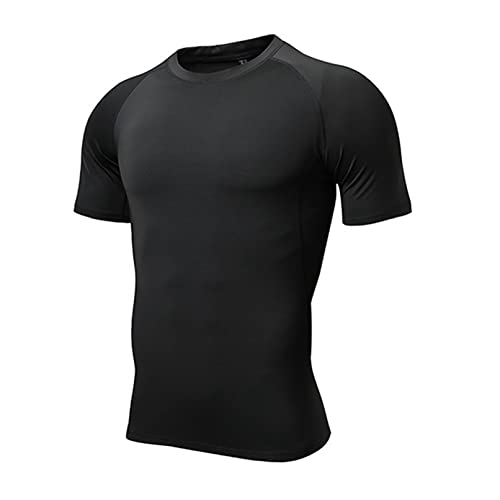 Atractivoll Sportshirt Herren, Fitness Kurzarm Atmungsaktiv Activewear Laufshirt Fitnessstudio Schnell Trocknend Trainings T-Shirt für Marathon (as3, Alpha, xx_l, Regular, Regular, Schwarz) von Atractivoll