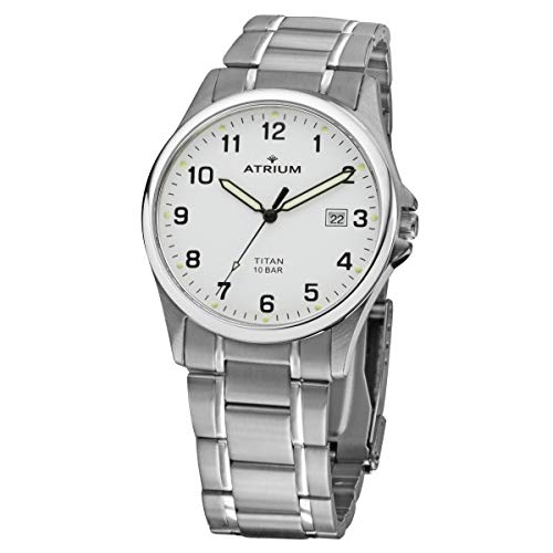 ATRIUM Herrenuhr Titan 10 bar robust mit Datum A23-10 von Atrium