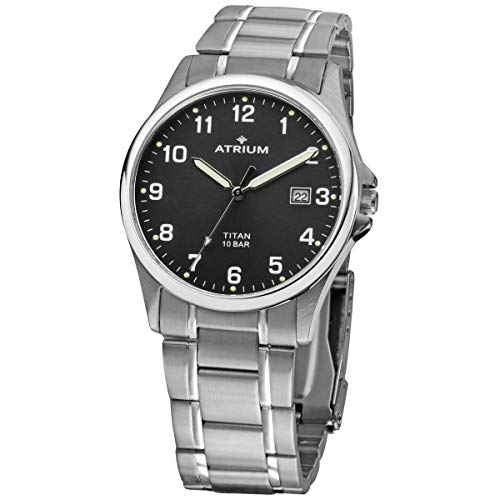 ATRIUM Herrenuhr Titan 10 bar robust mit Datum A23-31 von Atrium
