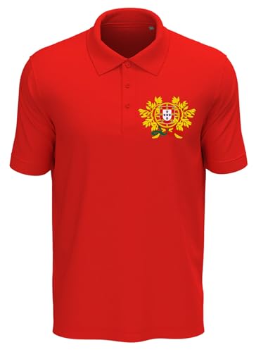 Atspauda Coat of Arms of Portugal Herren Poloshirt Baumwolle Rot, rot, L von Atspauda