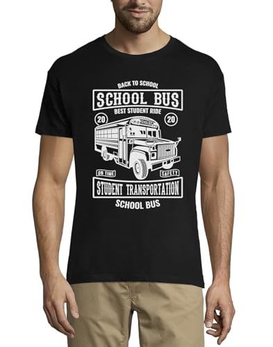 Back to School Bus Best Student Ride Rundhals Baumwolle Herren T-Shirt Schwarz, Schwarz , XL Back to School Bus Best Student Ride Rundhals Baumwolle Herren T-Shirt Schwarz, Schwarz , XL von Atspauda