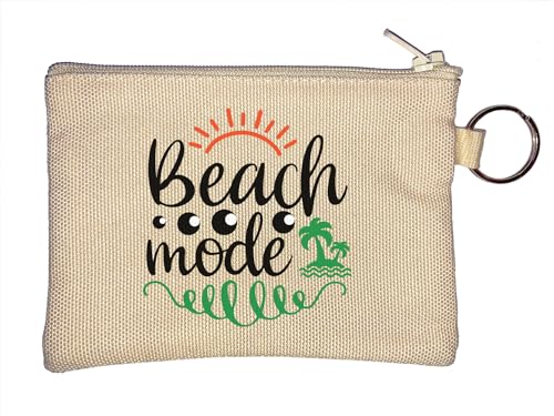 Beach Mode Palme Sommer Sonne Schlüsselanhänger Münzbörse Beige, beige, Einheitsgröße von Atspauda