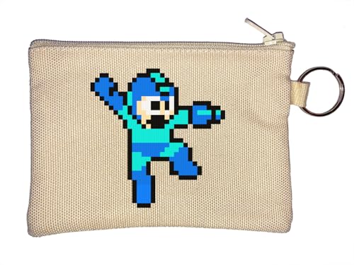 Blue Pixel Man Art Schlüsselanhänger Münzbörse Beige, beige, Einheitsgröße von Atspauda