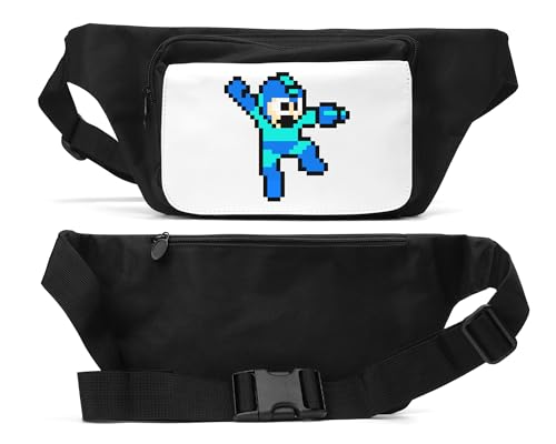 Blue Pixel Man Art Unisex Hüfttasche Schwarz, Schwarz , Einheitsgröße von Atspauda