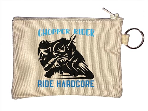 Chopper Rider Ride Hardcore Schlüsselanhänger Münzbörse Beige, beige, Einheitsgröße von Atspauda