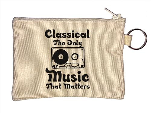 Classic The Only Music That Matters Kassettenband Grafik Schlüsselanhänger Münzbörse Beige, beige, Einheitsgröße von Atspauda