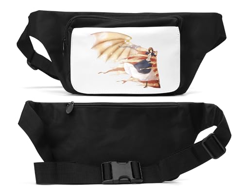 Cute Girl and Flag Unisex Hüfttasche Schwarz, Schwarz , Einheitsgröße von Atspauda