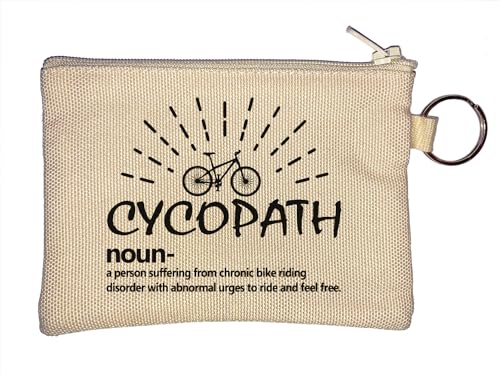 Cycopath A Person Suffering from Chronic Bike Riding Funny Key Chain Coin Purse Beige, beige, Einheitsgröße von Atspauda