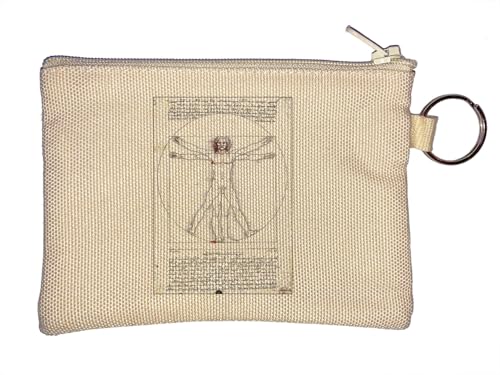 Da Vinci Mann Virtuvian Man Schlüsselanhänger Münzbörse Beige von Atspauda