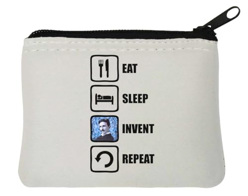 Eat Sleep Invent Repeat Nicola Neopren-Geldbörse, 10 x 11 cm, Weiß, weiß, Einheitsgröße Eat Sleep Invent Repeat Nicola Neopren-Geldbörse, 10 x 11 cm, Weiß, weiß, Einheitsgröße von Atspauda