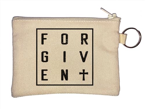 Forgiven Christian Cross Graphic Schlüsselanhänger Münzbörse Beige, beige, Einheitsgröße von Atspauda