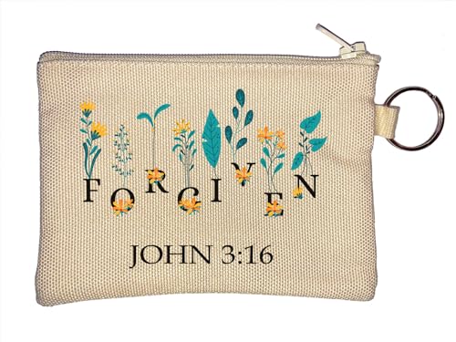 Forgiven John 3 16 Schlüsselanhänger Münzbörse Beige, beige, Einheitsgröße von Atspauda
