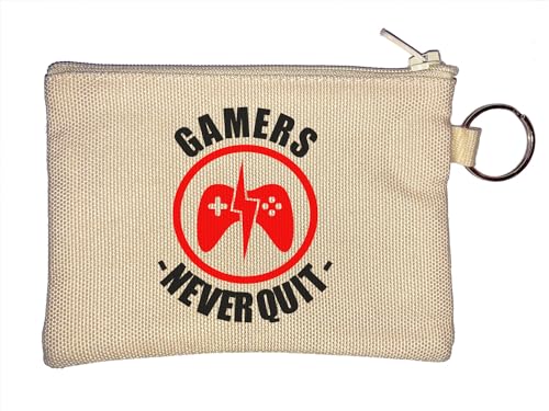 Gamers Never Quit Controller Graphic Schlüsselanhänger Münzbörse Beige, beige, Einheitsgröße von Atspauda